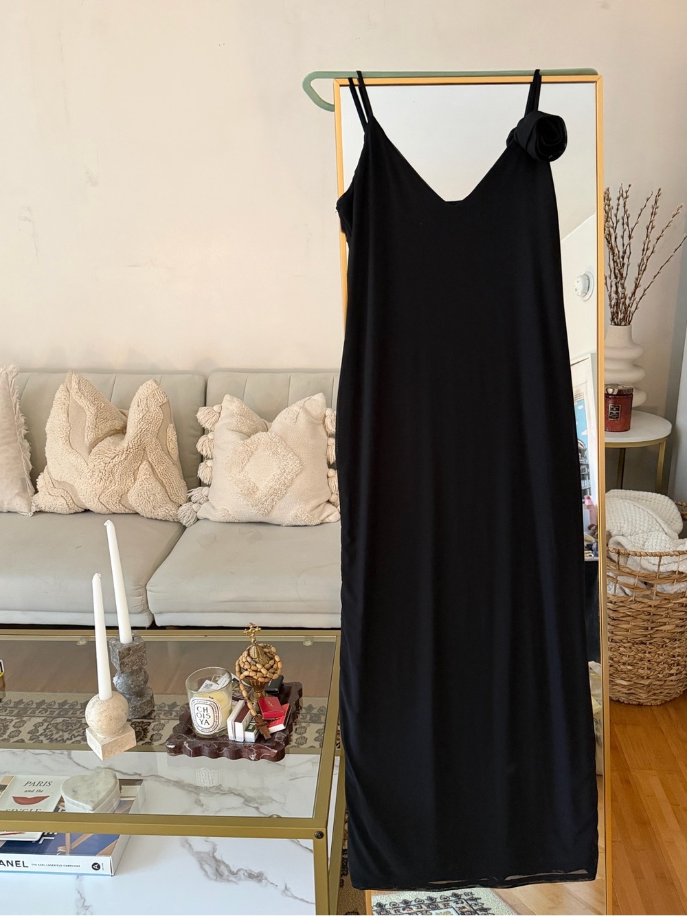 AFRM Amina Rosette Mesh Dress